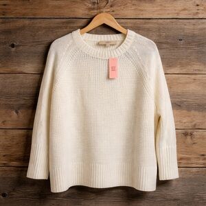 LOFT Cream Crew Neck Sweater